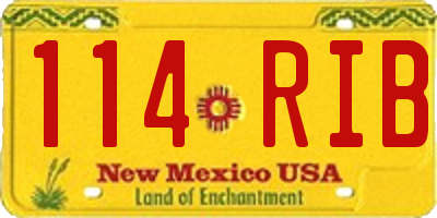NM license plate 114RIB