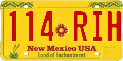 NM license plate 114RIH