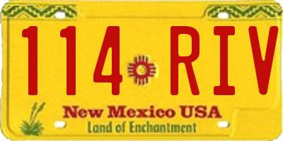 NM license plate 114RIV