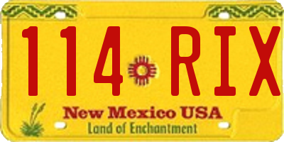 NM license plate 114RIX