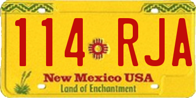 NM license plate 114RJA