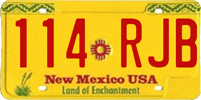 NM license plate 114RJB