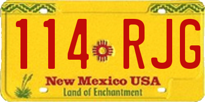 NM license plate 114RJG