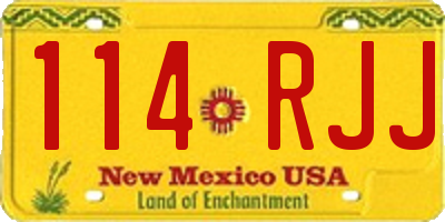 NM license plate 114RJJ