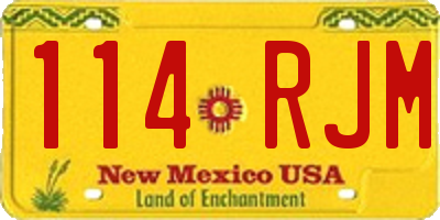 NM license plate 114RJM