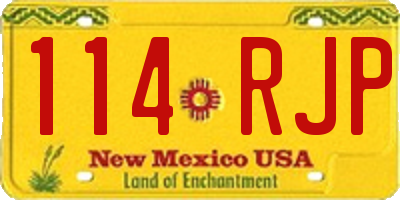 NM license plate 114RJP
