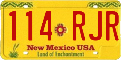 NM license plate 114RJR