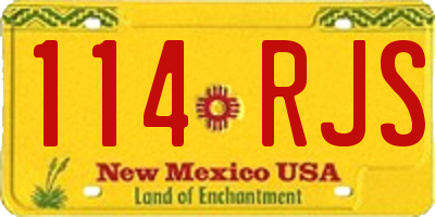 NM license plate 114RJS