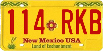 NM license plate 114RKB