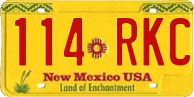 NM license plate 114RKC