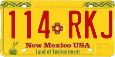 NM license plate 114RKJ