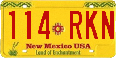 NM license plate 114RKN