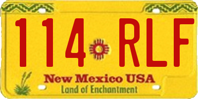 NM license plate 114RLF