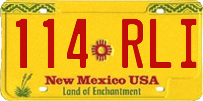 NM license plate 114RLI