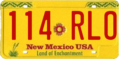 NM license plate 114RLO