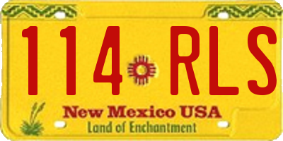 NM license plate 114RLS