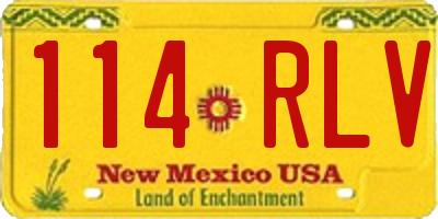 NM license plate 114RLV