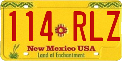 NM license plate 114RLZ