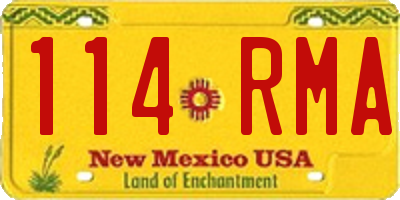 NM license plate 114RMA