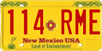 NM license plate 114RME