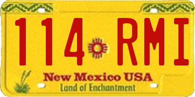 NM license plate 114RMI