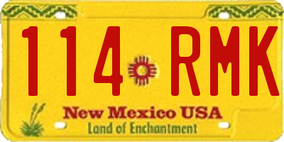 NM license plate 114RMK