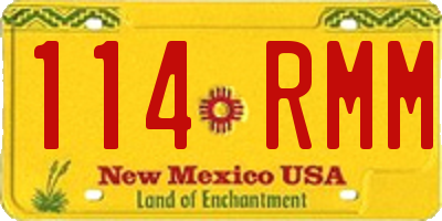 NM license plate 114RMM