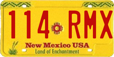 NM license plate 114RMX