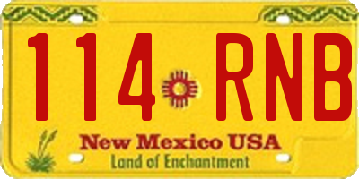 NM license plate 114RNB