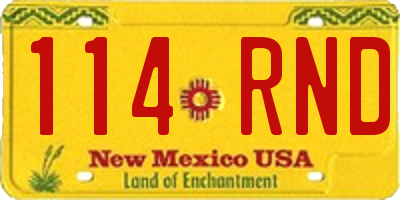 NM license plate 114RND