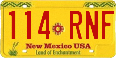 NM license plate 114RNF