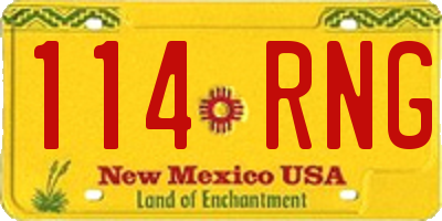 NM license plate 114RNG