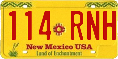 NM license plate 114RNH