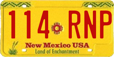 NM license plate 114RNP