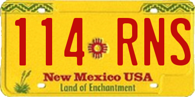 NM license plate 114RNS