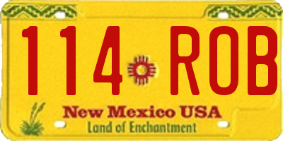 NM license plate 114ROB