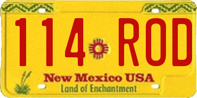 NM license plate 114ROD