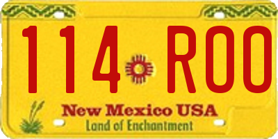 NM license plate 114ROO