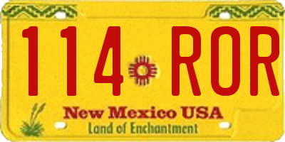 NM license plate 114ROR