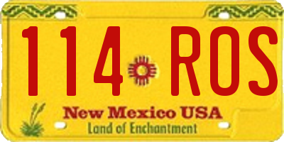NM license plate 114ROS