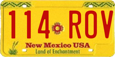 NM license plate 114ROV