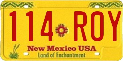 NM license plate 114ROY
