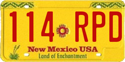 NM license plate 114RPD