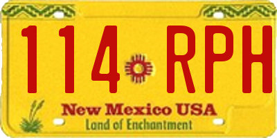 NM license plate 114RPH