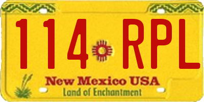 NM license plate 114RPL