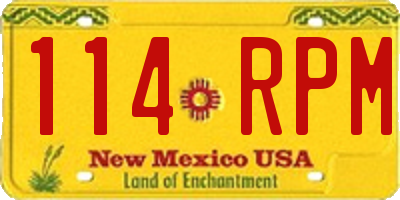 NM license plate 114RPM