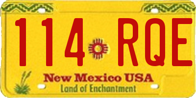NM license plate 114RQE