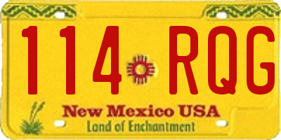 NM license plate 114RQG