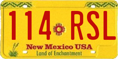 NM license plate 114RSL