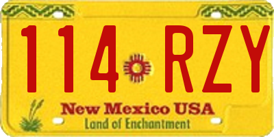 NM license plate 114RZY
